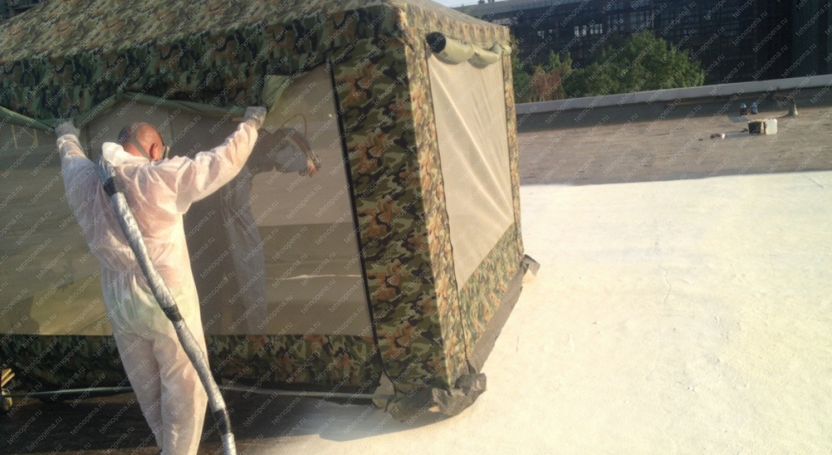Ремонт плоской кровли ТЦ полимочевиной